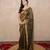 black striped zari linen saree