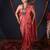 Red striped zari linen saree