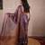 purple saree with striped pallu