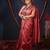 Red striped zari linen saree