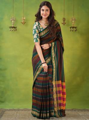 multi narayanpet woven cotton saree 1