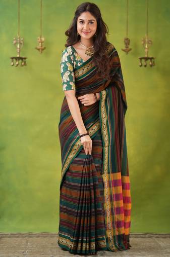 multi narayanpet woven cotton saree