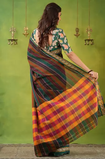 multi narayanpet woven cotton saree
