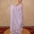 lavender silk blend linen saree