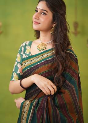 multi narayanpet woven cotton saree 5