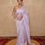 lavender silk blend linen saree