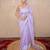 lavender silk blend linen saree