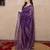 purple floral silk blend linen saree