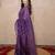 purple floral silk blend linen saree