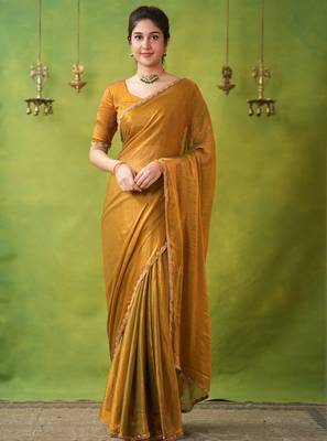 jimmy choo saree with hand work lace border blouse piece 3