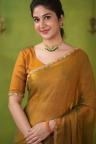 jimmy choo saree with hand work lace border blouse piece