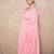 pink silk blend linen saree