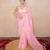 pink silk blend linen saree