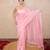 pink silk blend linen saree