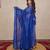 blue tikli work saree