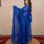blue tikli work saree
