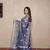 blue zari linen saree
