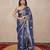 blue zari linen saree