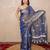 blue zari linen saree