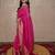 pink silk blend linen saree