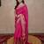 pink silk blend linen saree