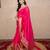 pink silk blend linen saree