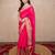 pink silk blend linen saree
