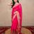 pink silk blend linen saree