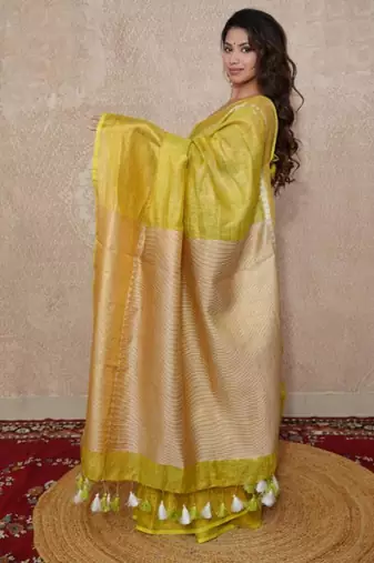 green zari saree with temple border