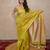 green zari saree with temple border