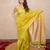 green zari saree with temple border