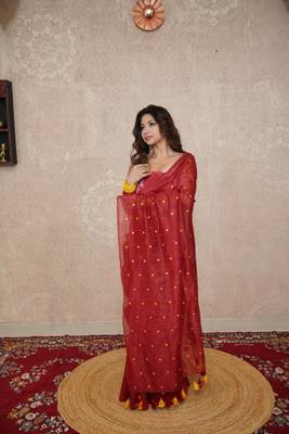 tikli work silk blend saree 1