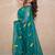 green silk blend saree with leaf embroidery