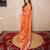 orange zari linen saree