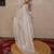 beige silk blend linen saree