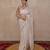 beige silk blend linen saree