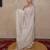 beige silk blend linen saree