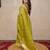 green floral silk blend saree
