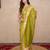green floral silk blend saree