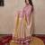 pink zari saree with temple border