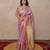 pink zari saree with temple border