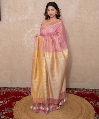 pink zari saree with temple border 3