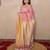 pink zari saree with temple border