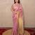 pink zari saree with temple border
