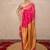 pink saree with hand embroidery