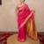 pink saree with hand embroidery