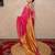 pink saree with hand embroidery