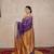 purple saree with hand embroidery