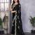 Black shimmer chiffon butta embroidery work bollywood saree