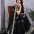 Black shimmer chiffon butta embroidery work bollywood saree